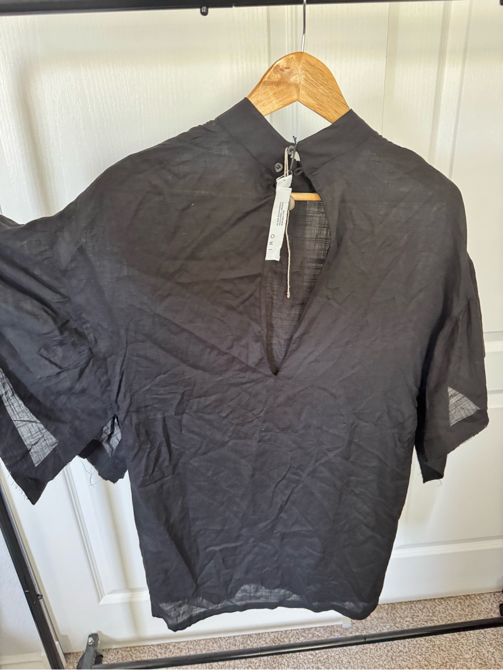 IRO Black High-Neck Short Sleeve Tunic - Picture 4 of 4